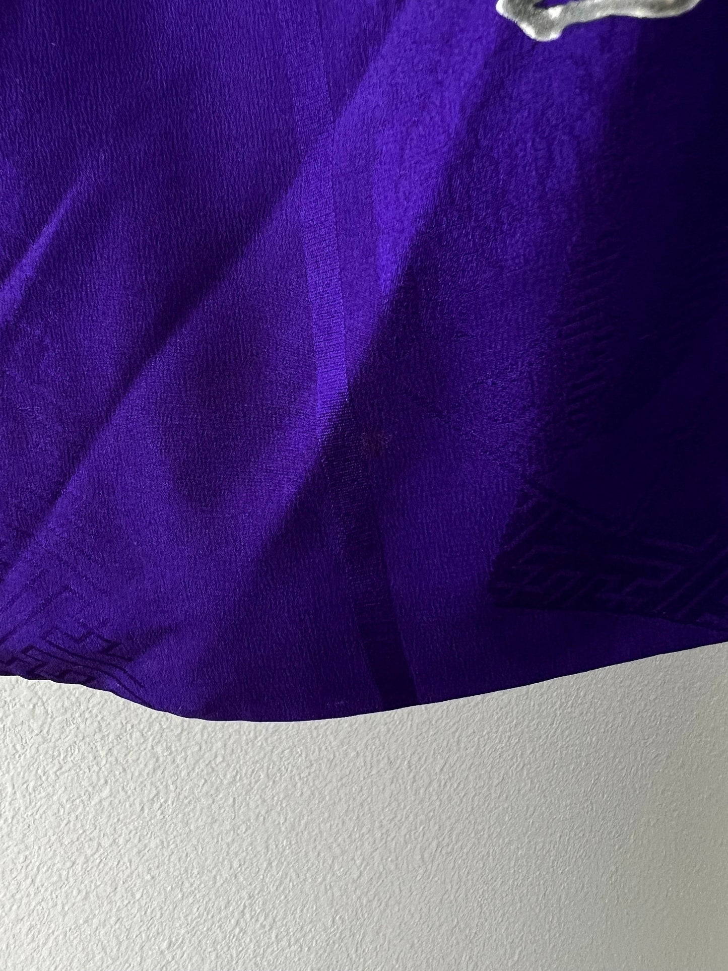 Antique Purple Silk Kimono with Origami Pattern