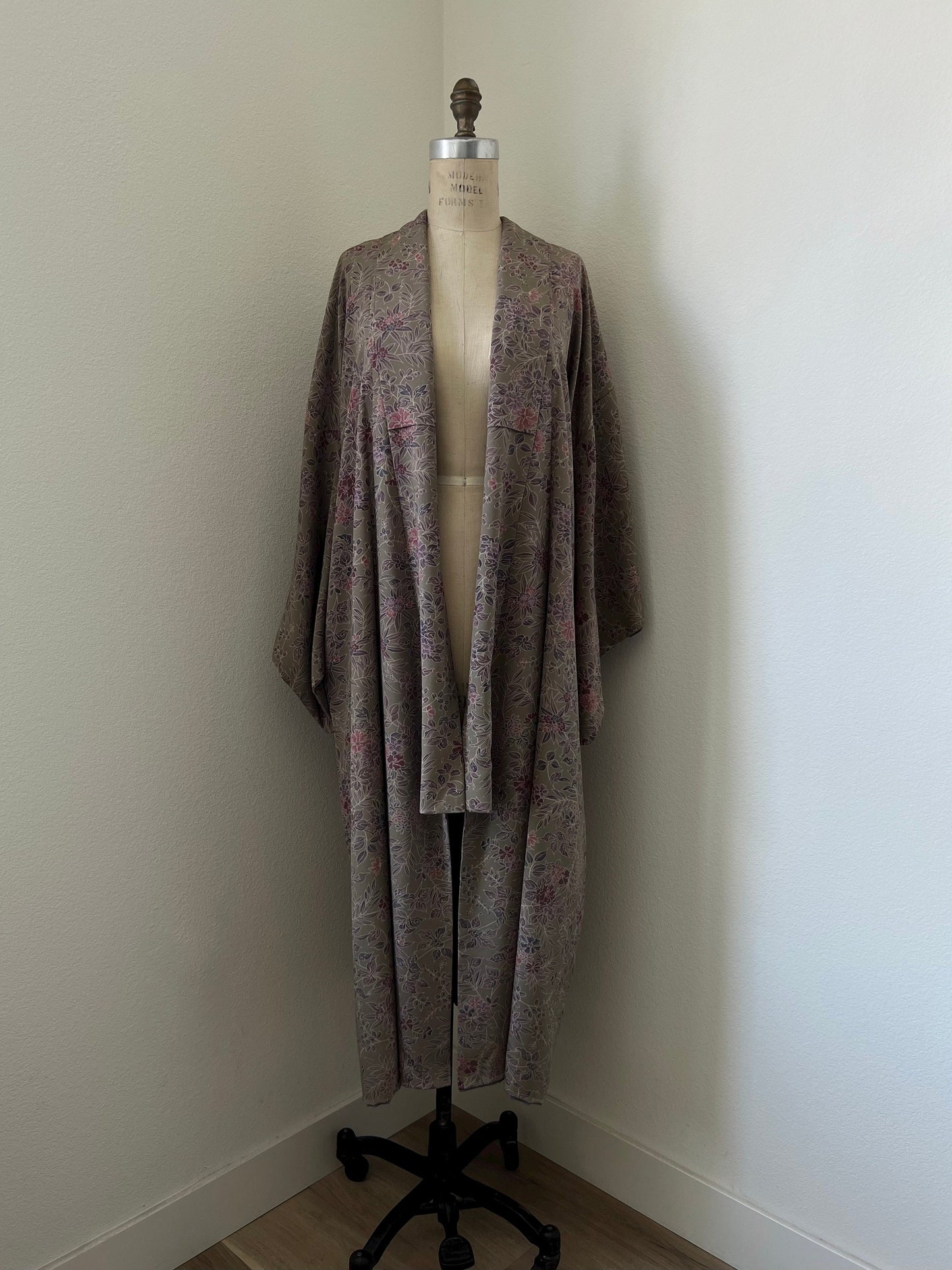 Antique Gray Silk Kimono