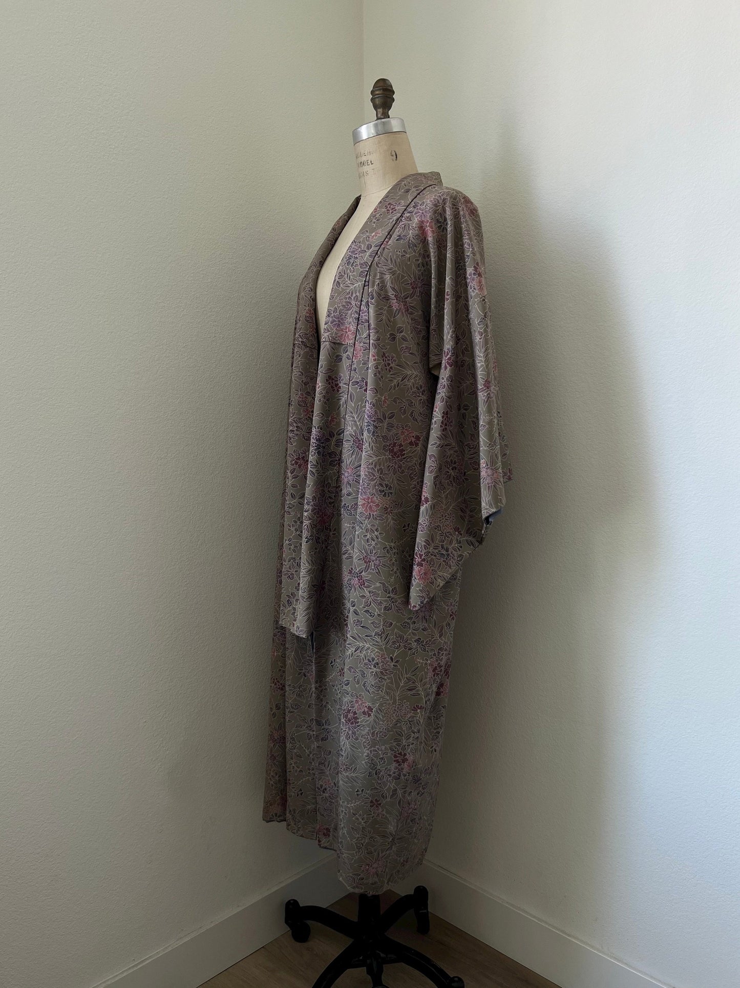 Antique Gray Silk Kimono