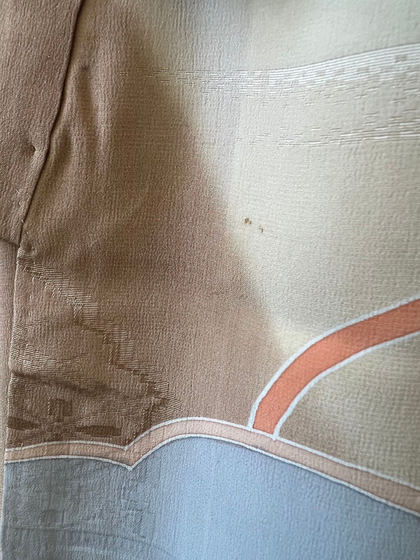 Antique Beige Silk Irotomesode Kimono