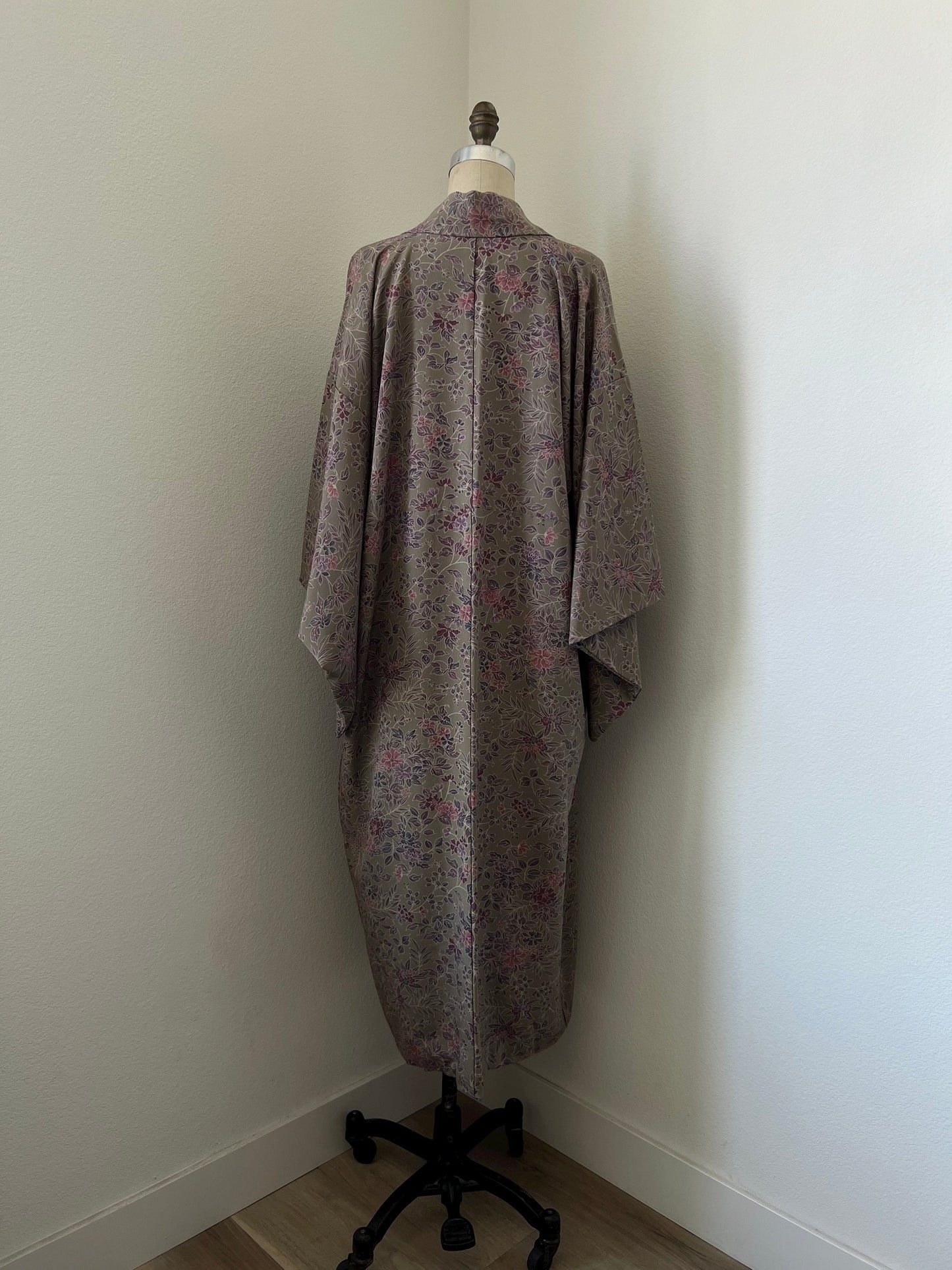 Antique Gray Silk Kimono