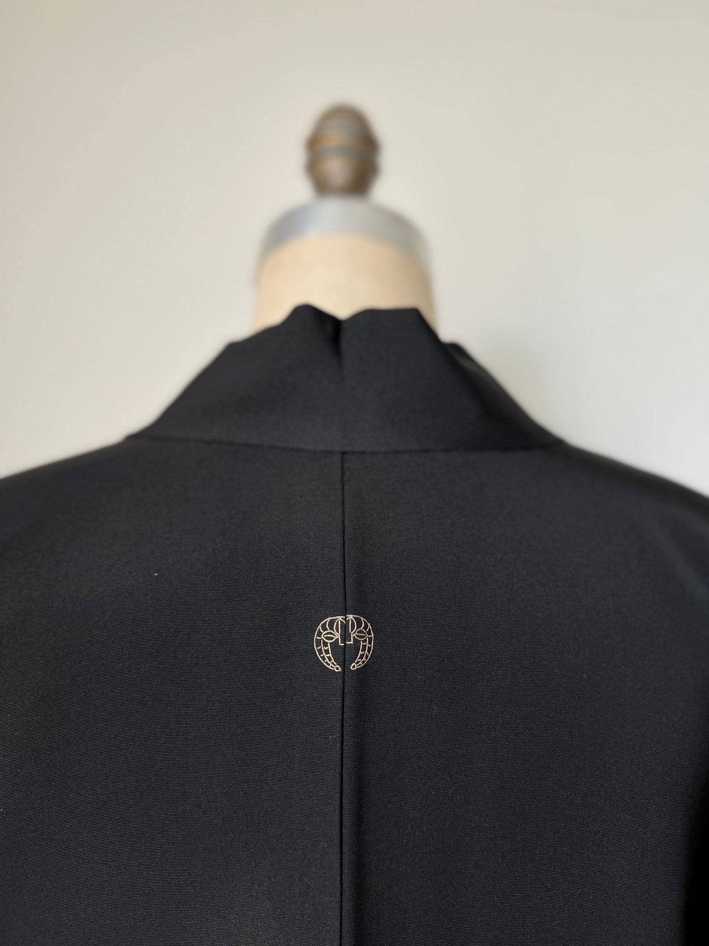 Antique Black Silk Haori | Chrysanthemum & Peony Embroidery