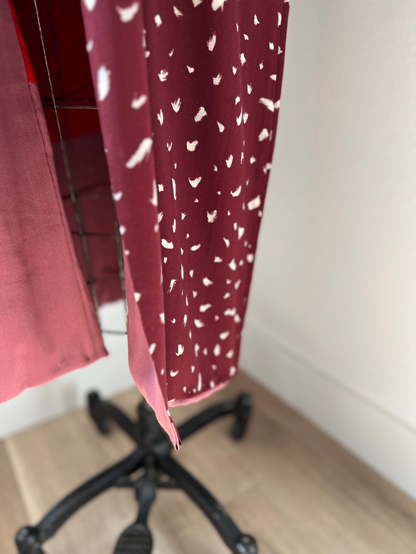 Antique Burgundy Silk Kimono