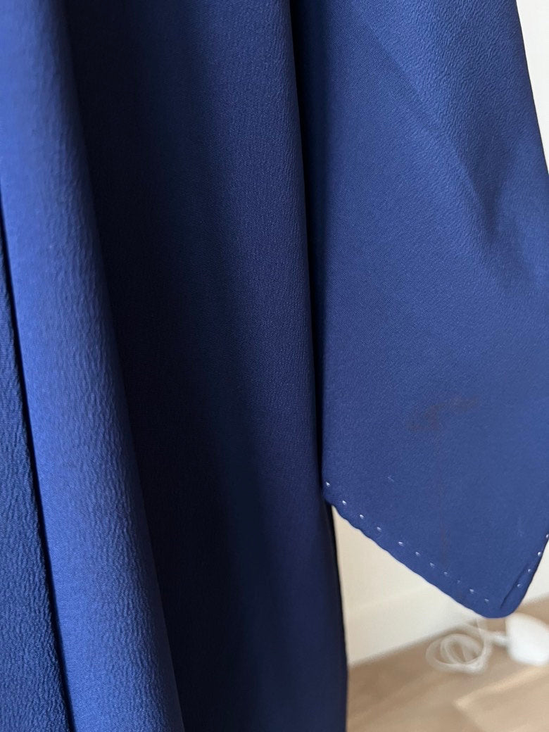 Antique 1930s Japanese silk Irotomesode kimono | Navy | Embroidery