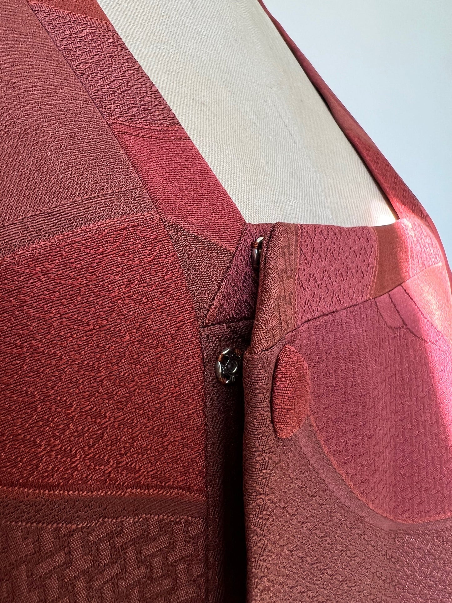 Vintage Japanese Silk Michiyuki | Kimono Jacket | Dusty Pink, Peach & Orange