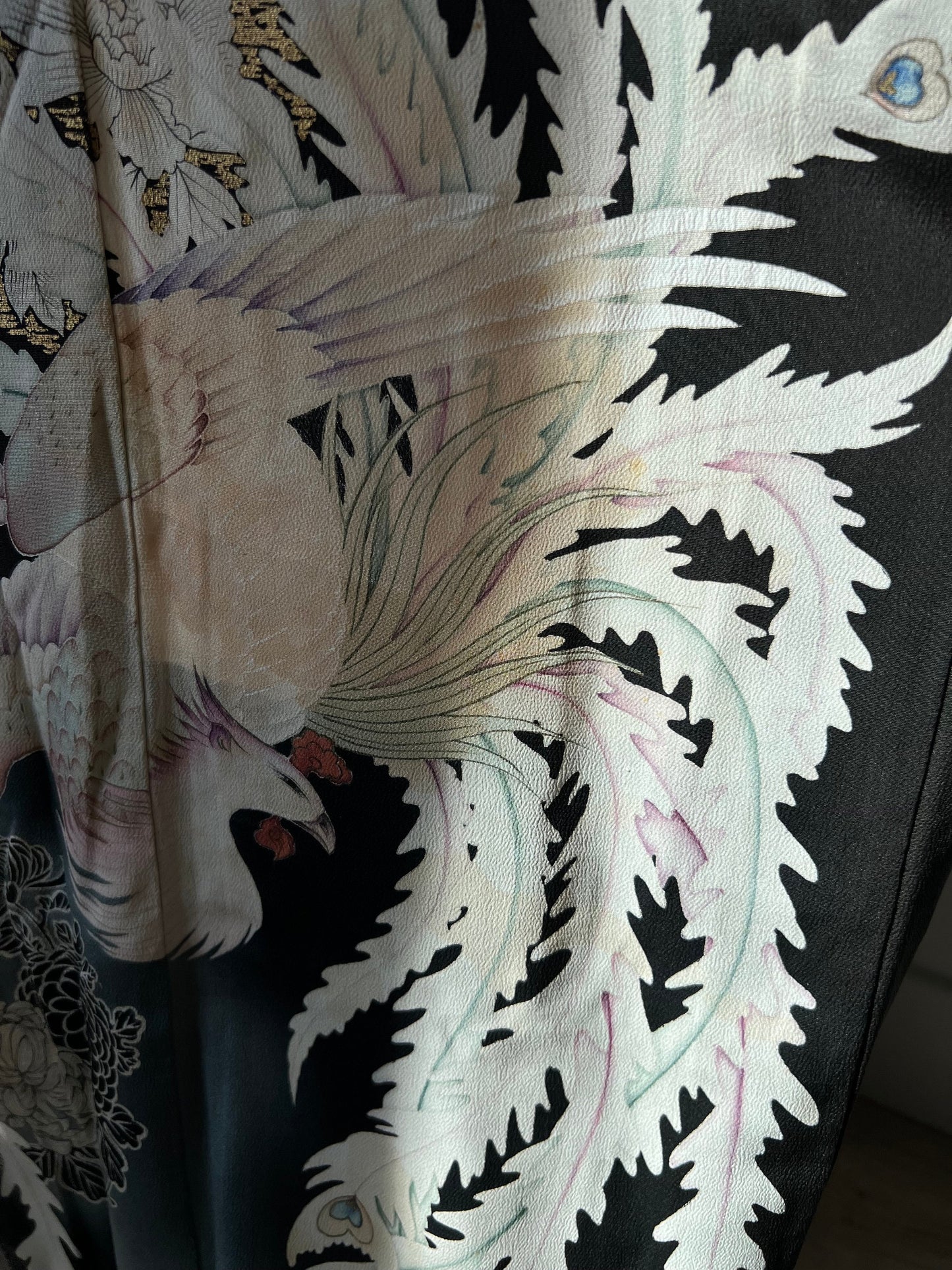 Antique Kujaku Kurotomesode Kimono
