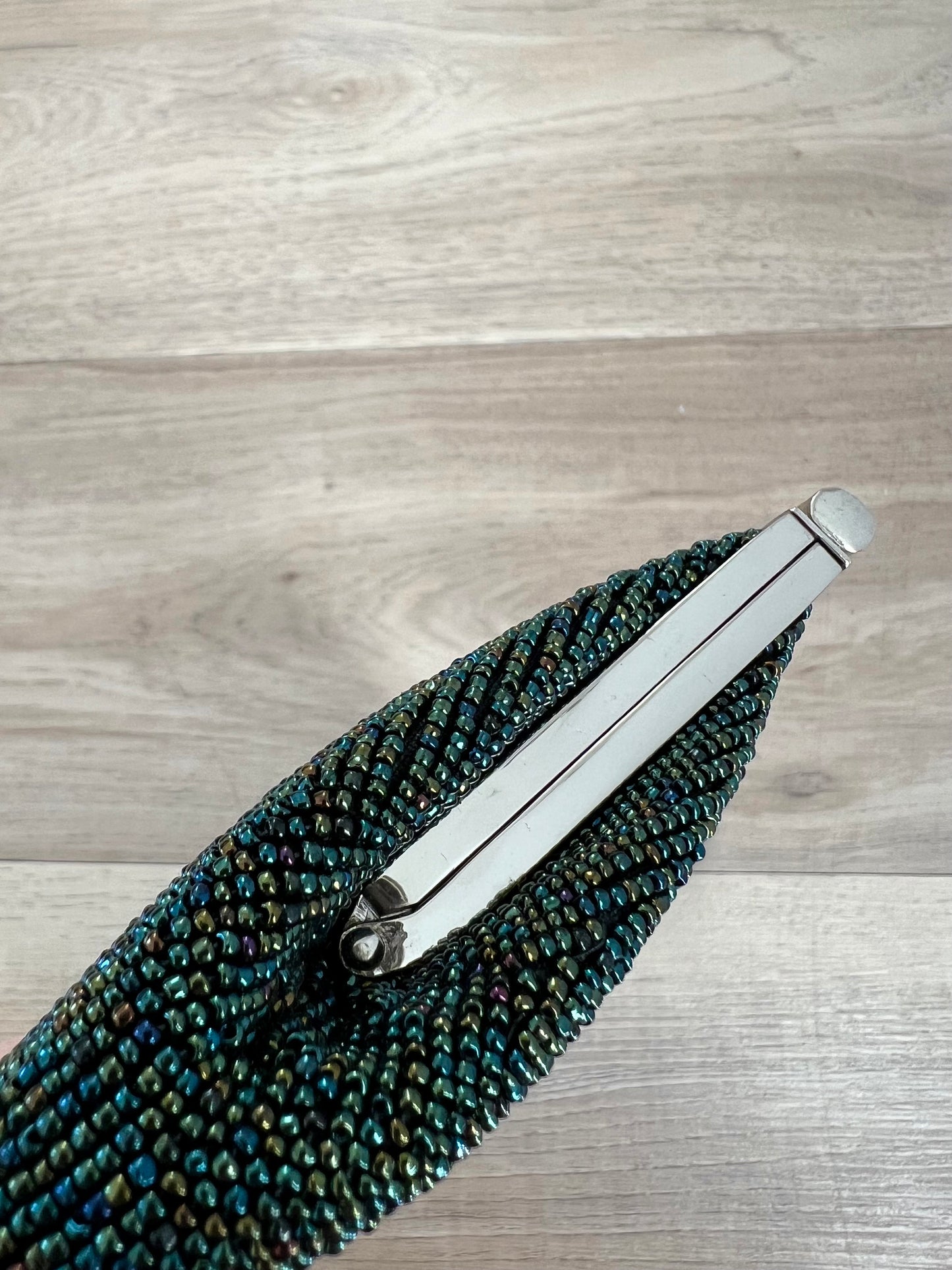 Vintage Japanese Green Beaded Bag