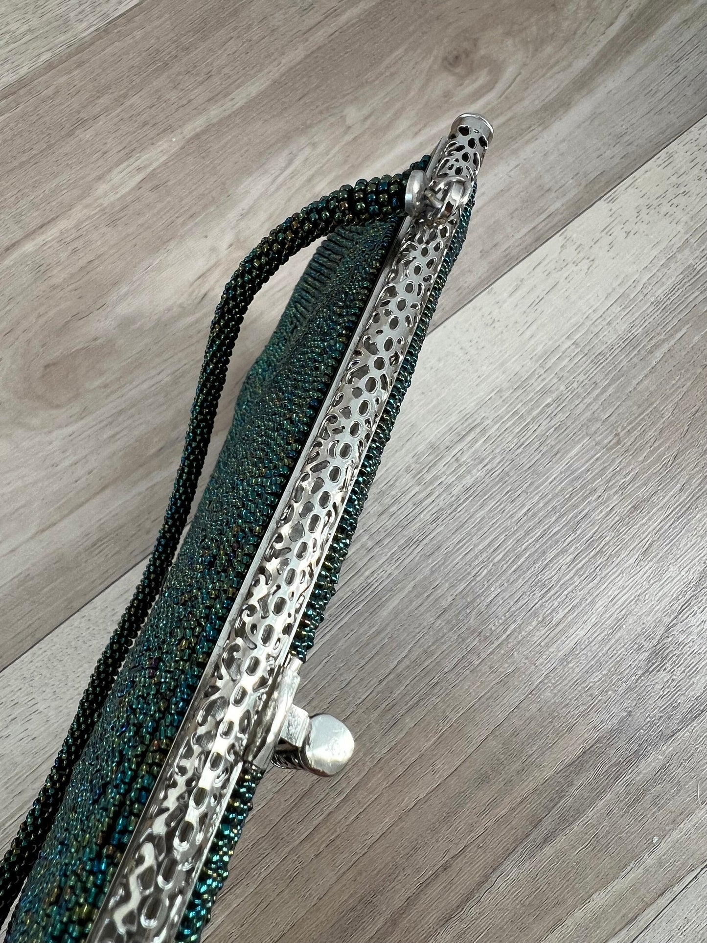 Vintage Japanese Green Beaded Bag