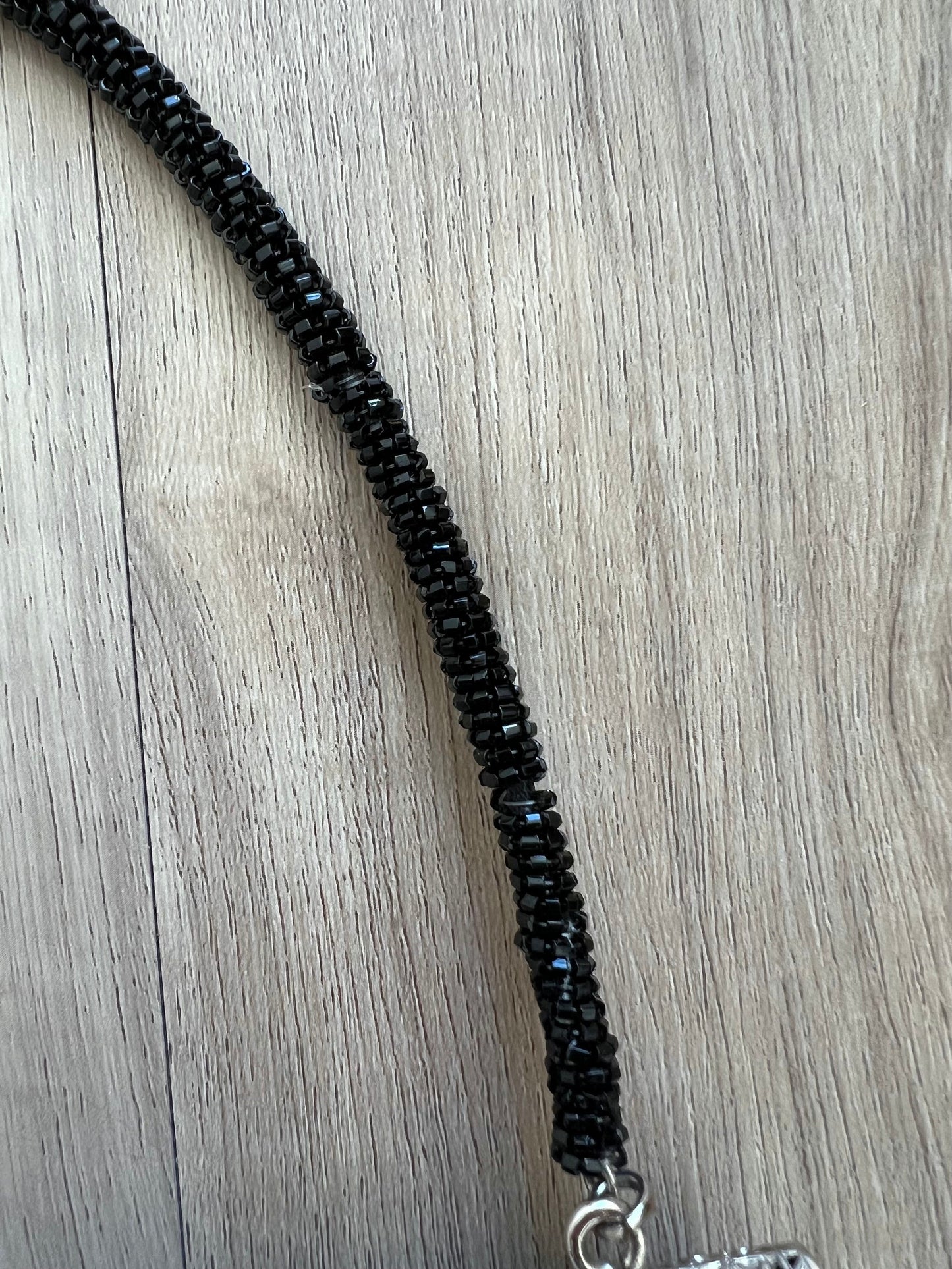 Vintage Japanese Black Beaded Bag