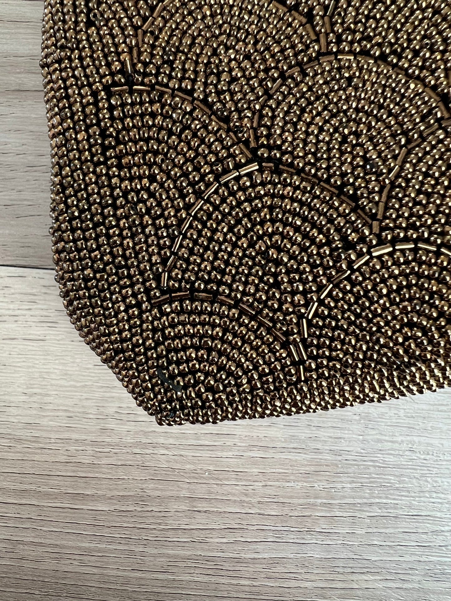 Vintage Japanese Bronze Beaded Bag