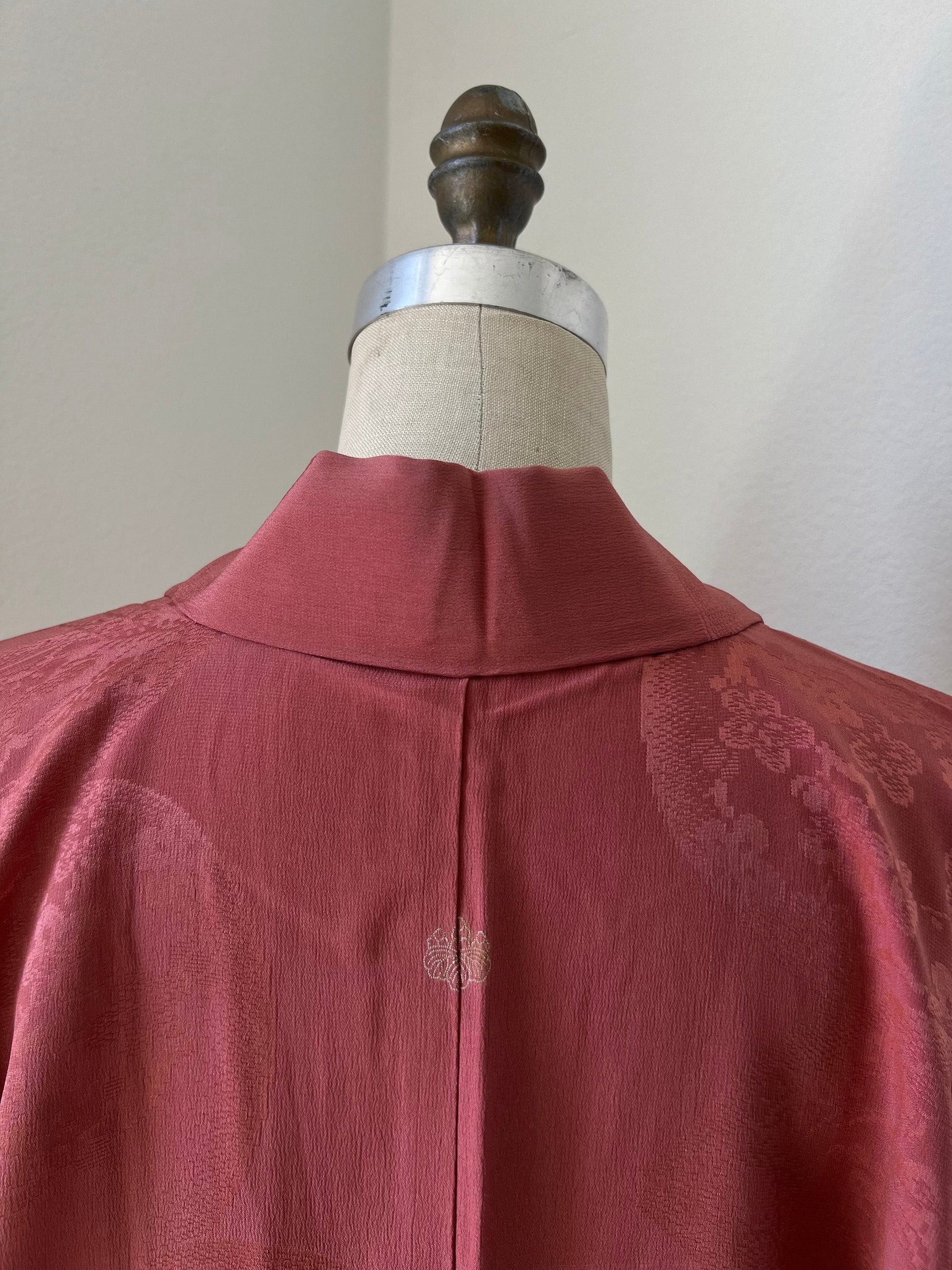 Antique Dusty Rose Silk Irotomesode Kimono