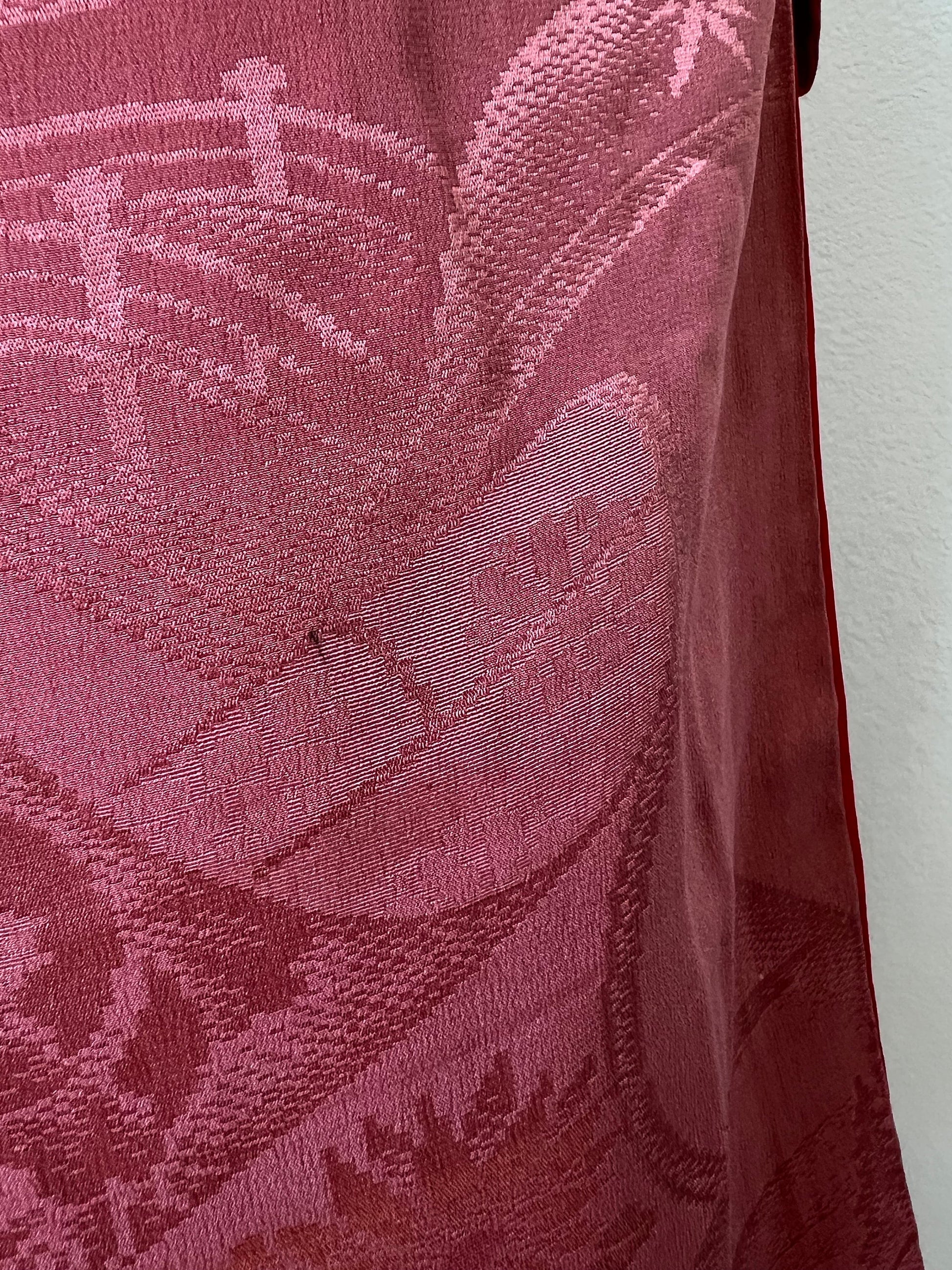 Antique Dusty Rose Silk Irotomesode Kimono