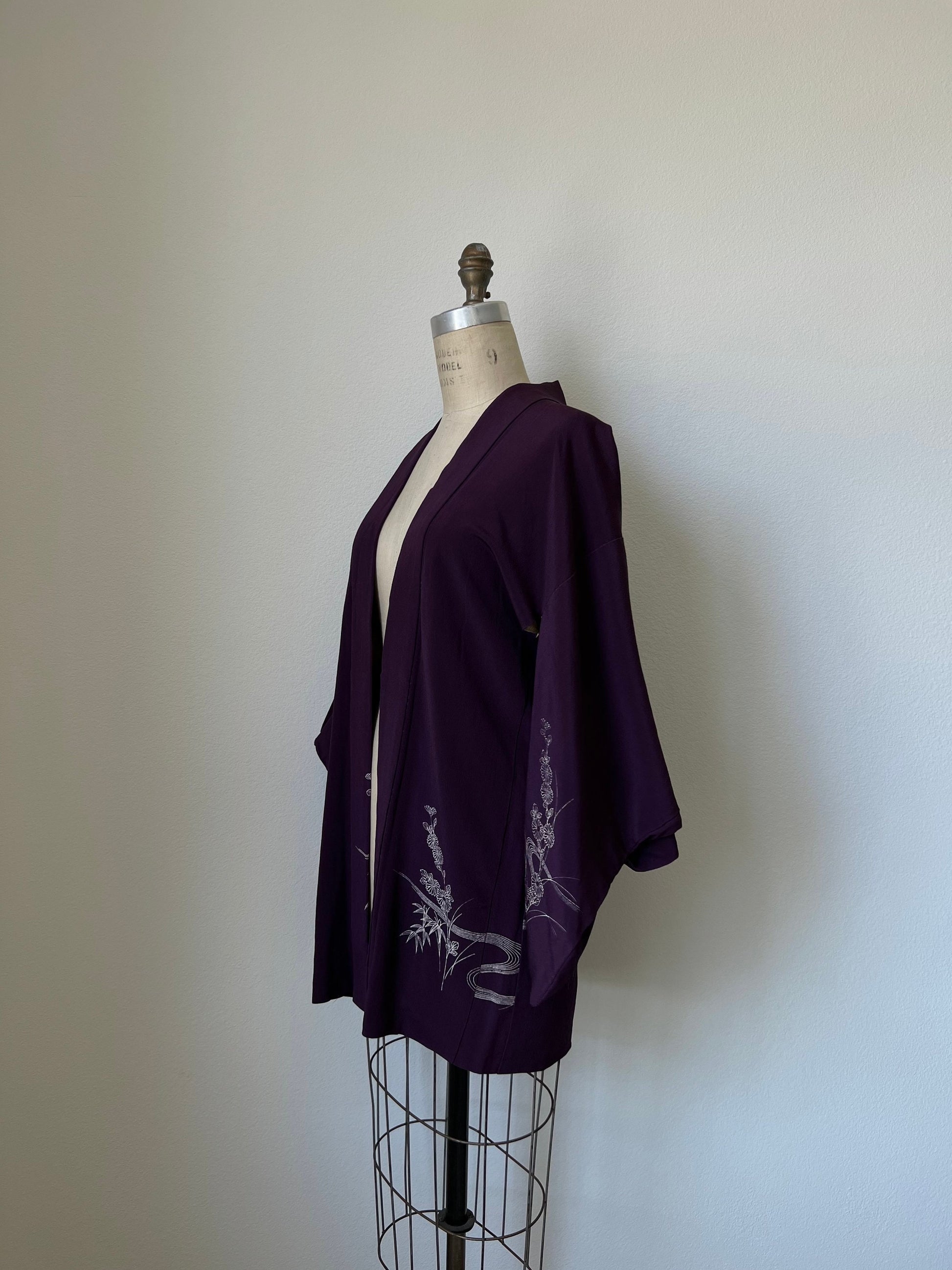 Antique Eggplant Silk Haori