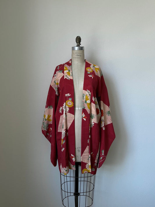 Antique Red Silk Haori