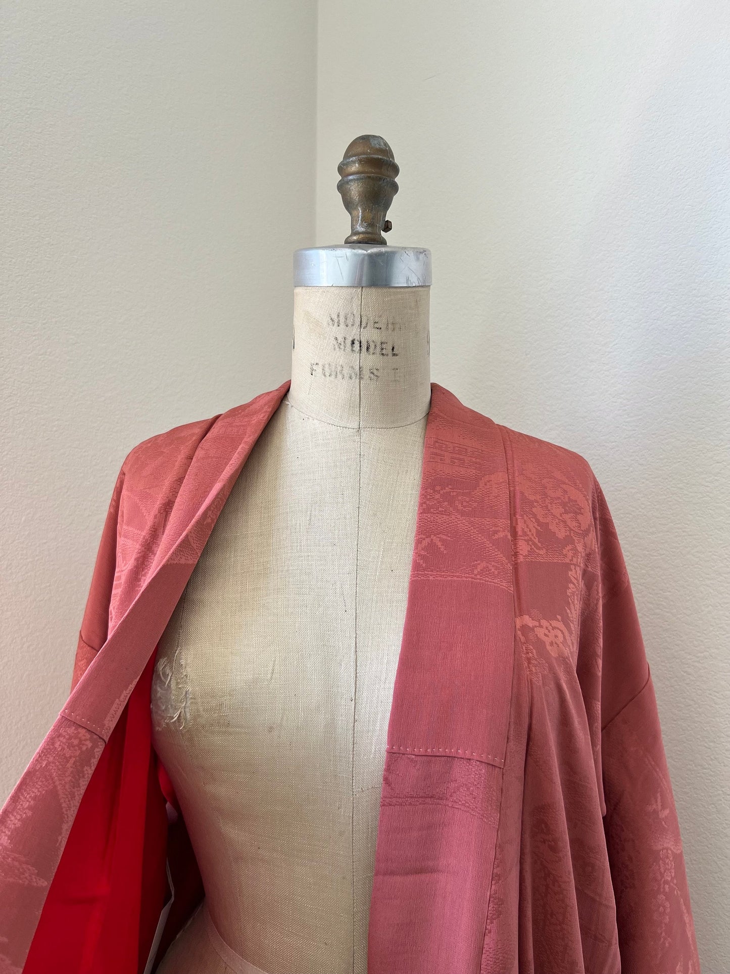 Antique Dusty Rose Silk Irotomesode Kimono