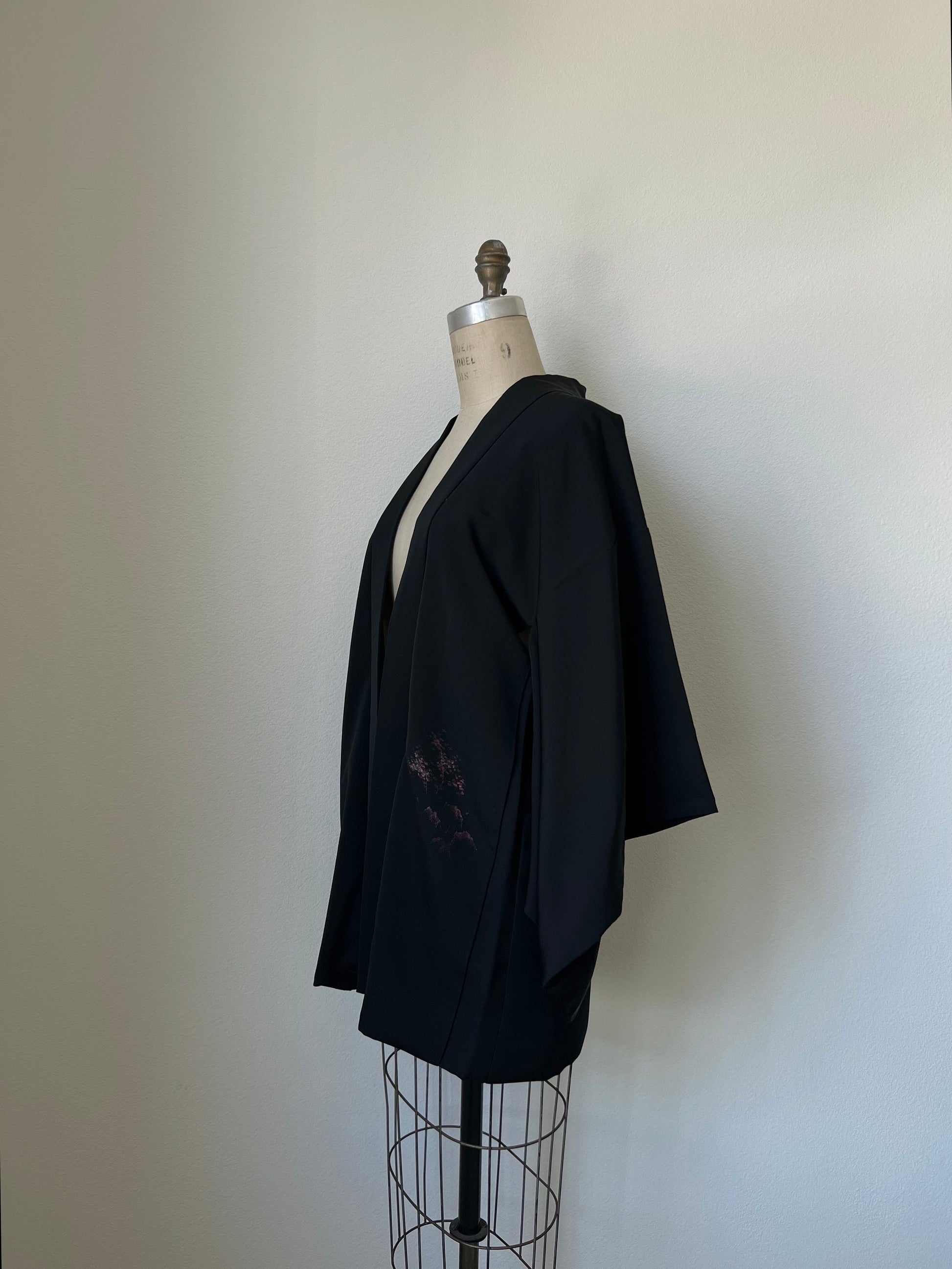 Antique Black Silk Haori