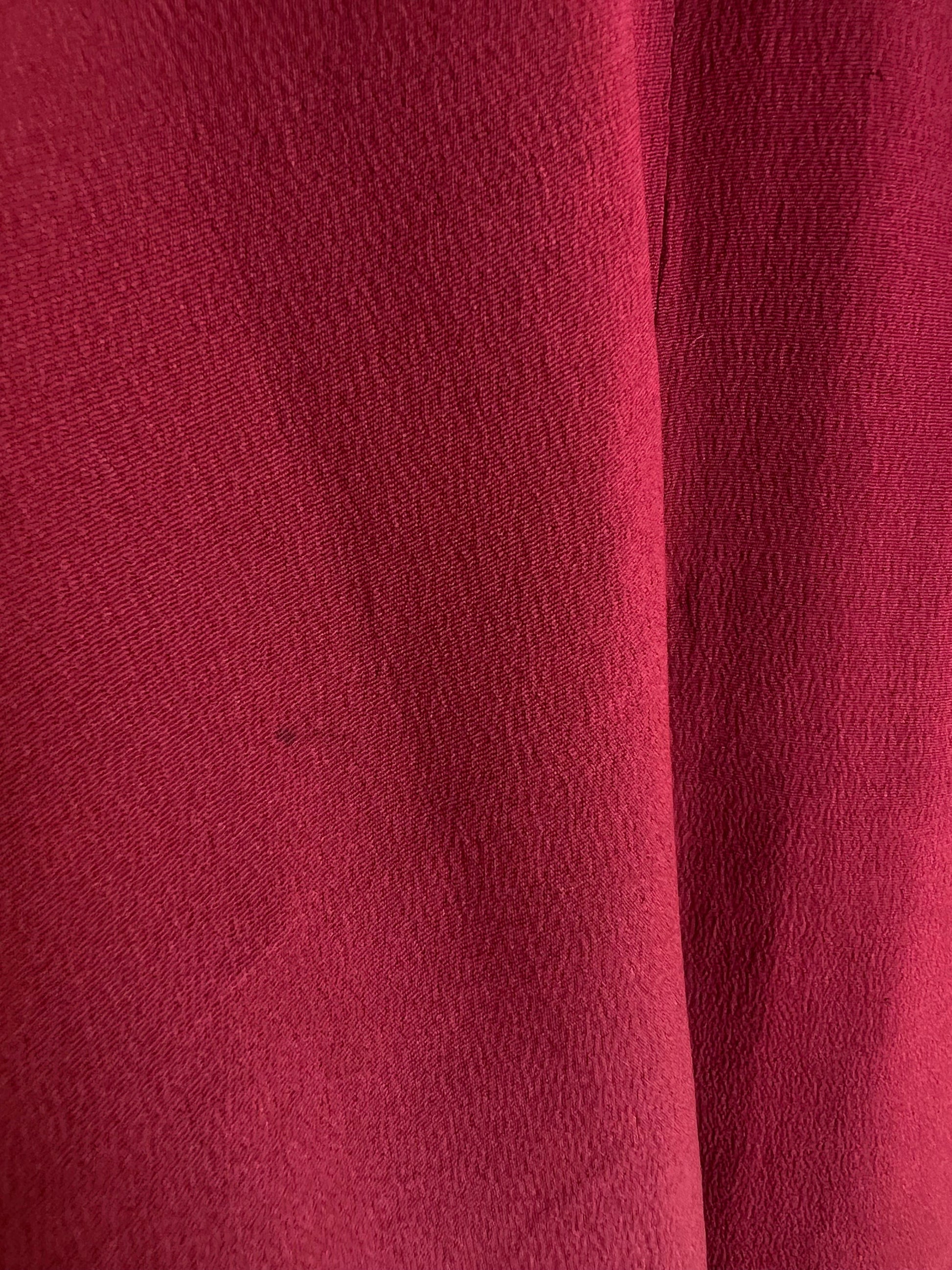 Vintage Dark Red Silk Michiyuki