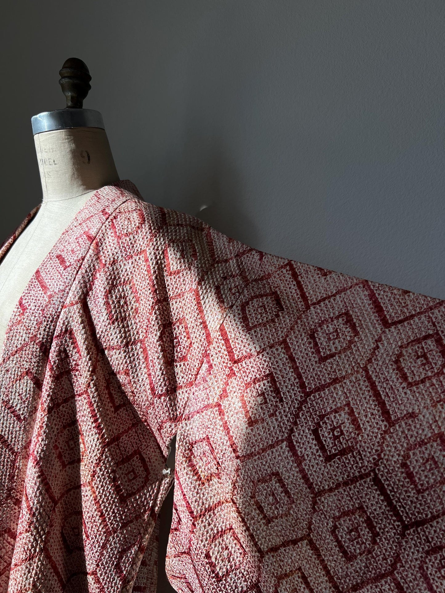 Antique Brick & Orange Silk Shibori Haori