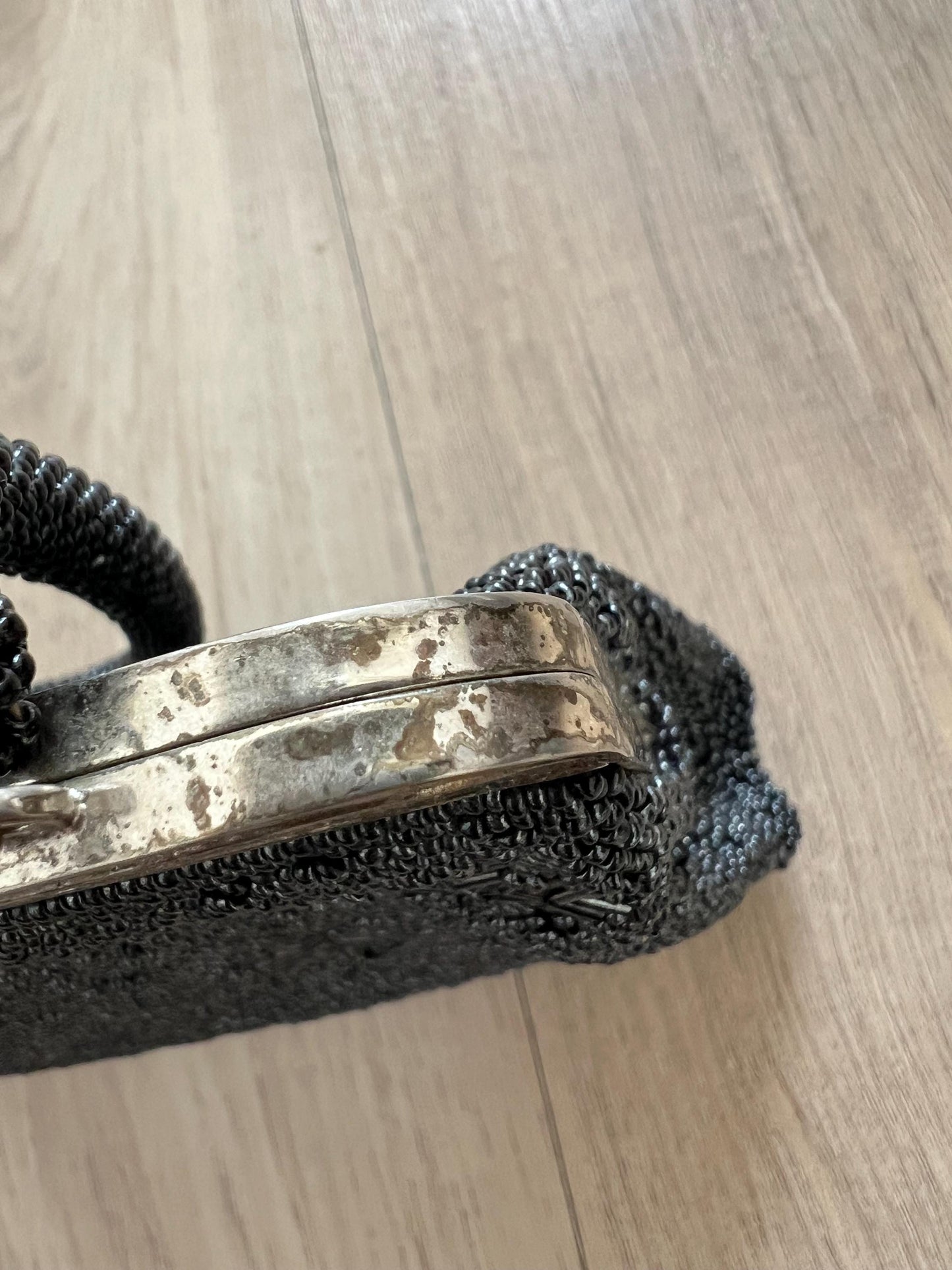 Vintage Japanese Black Beaded Bag
