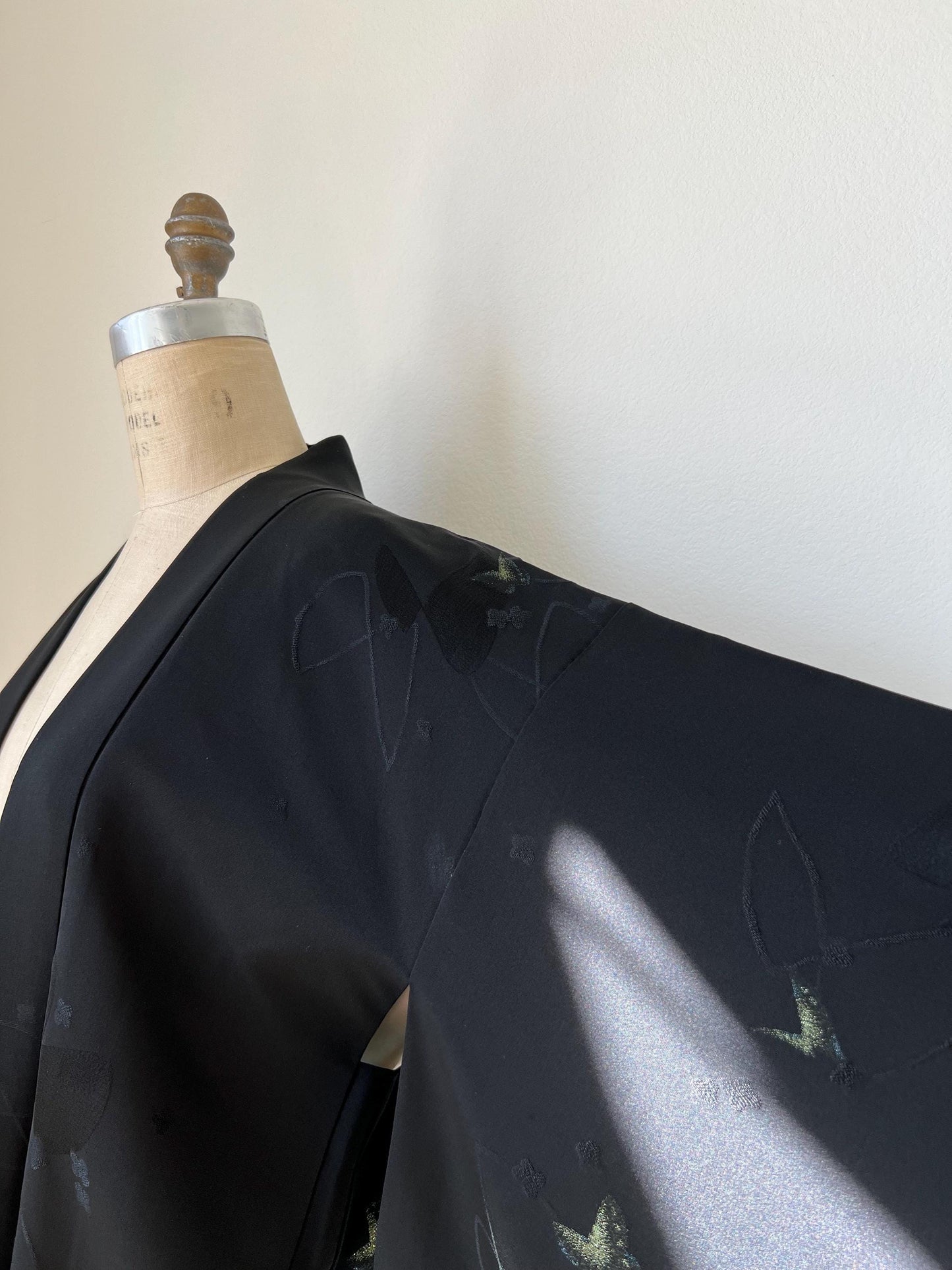 Antique Black Silk Haori | Butterfly