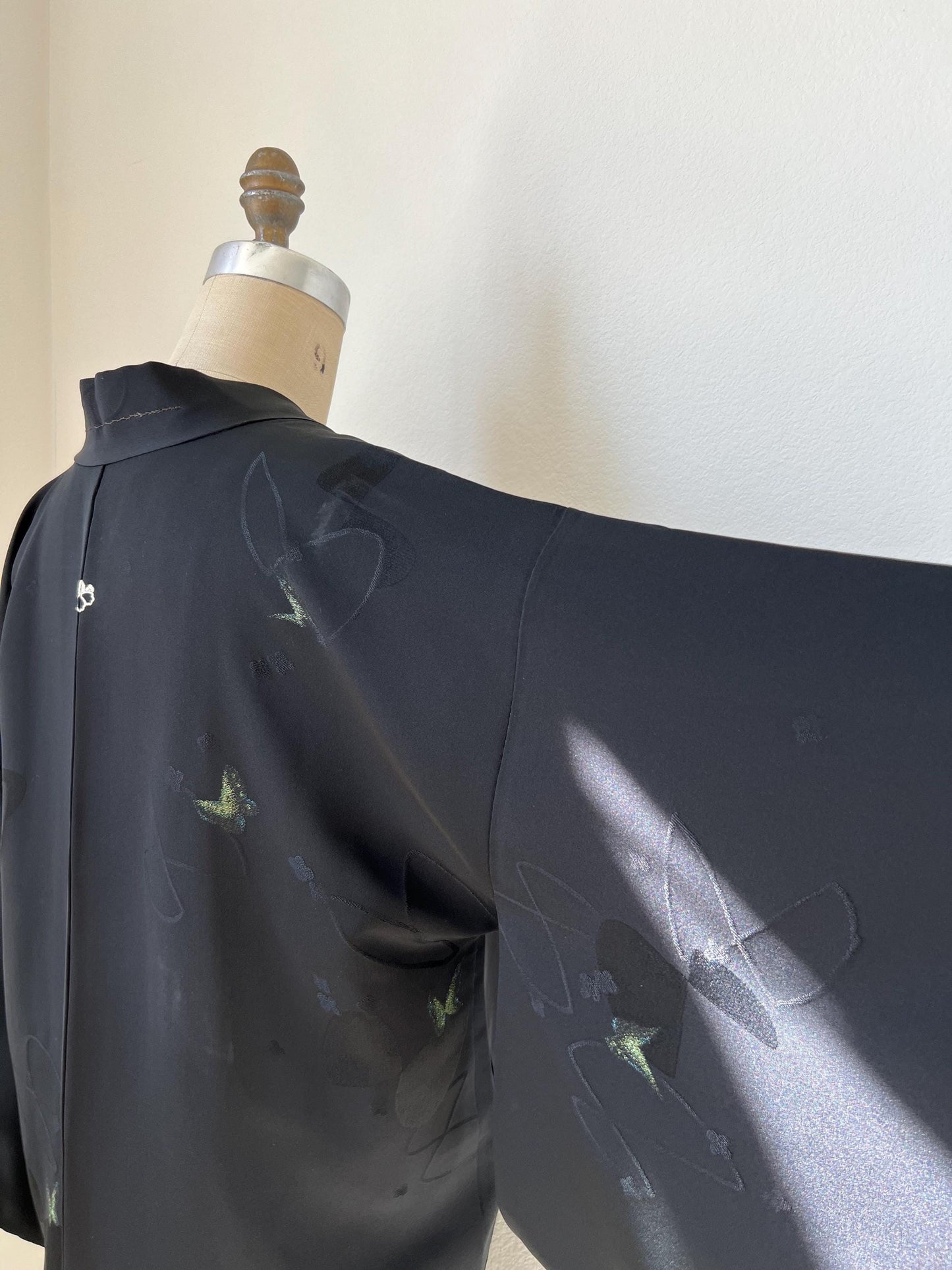 Antique Black Silk Haori | Butterfly