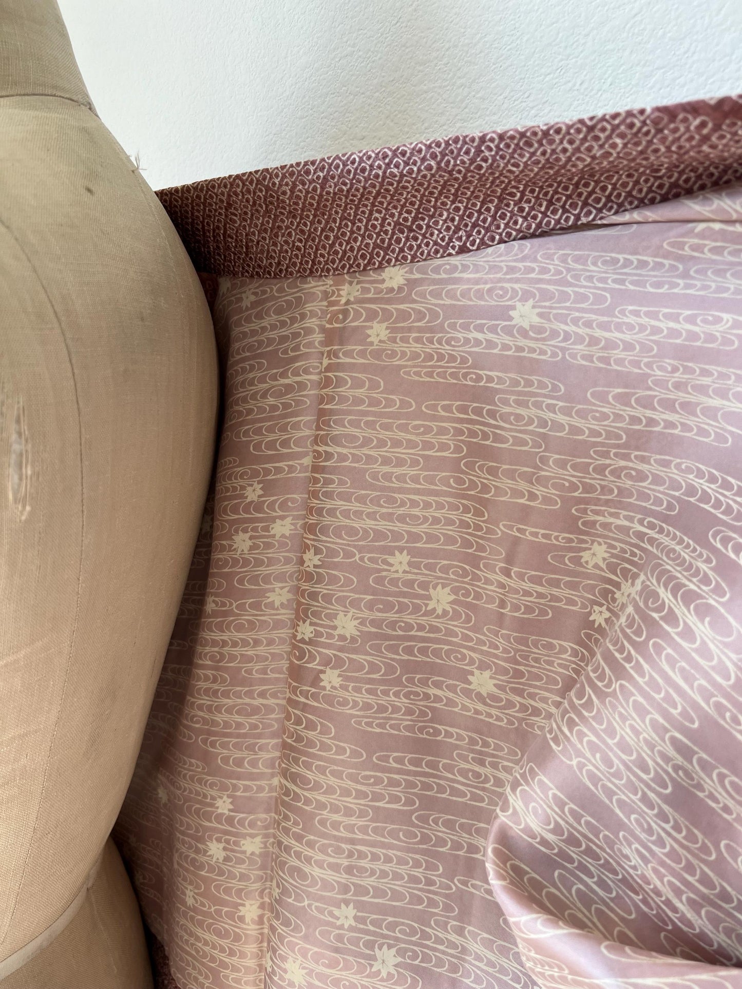Antique Dusty Rose Silk Shibori Haori