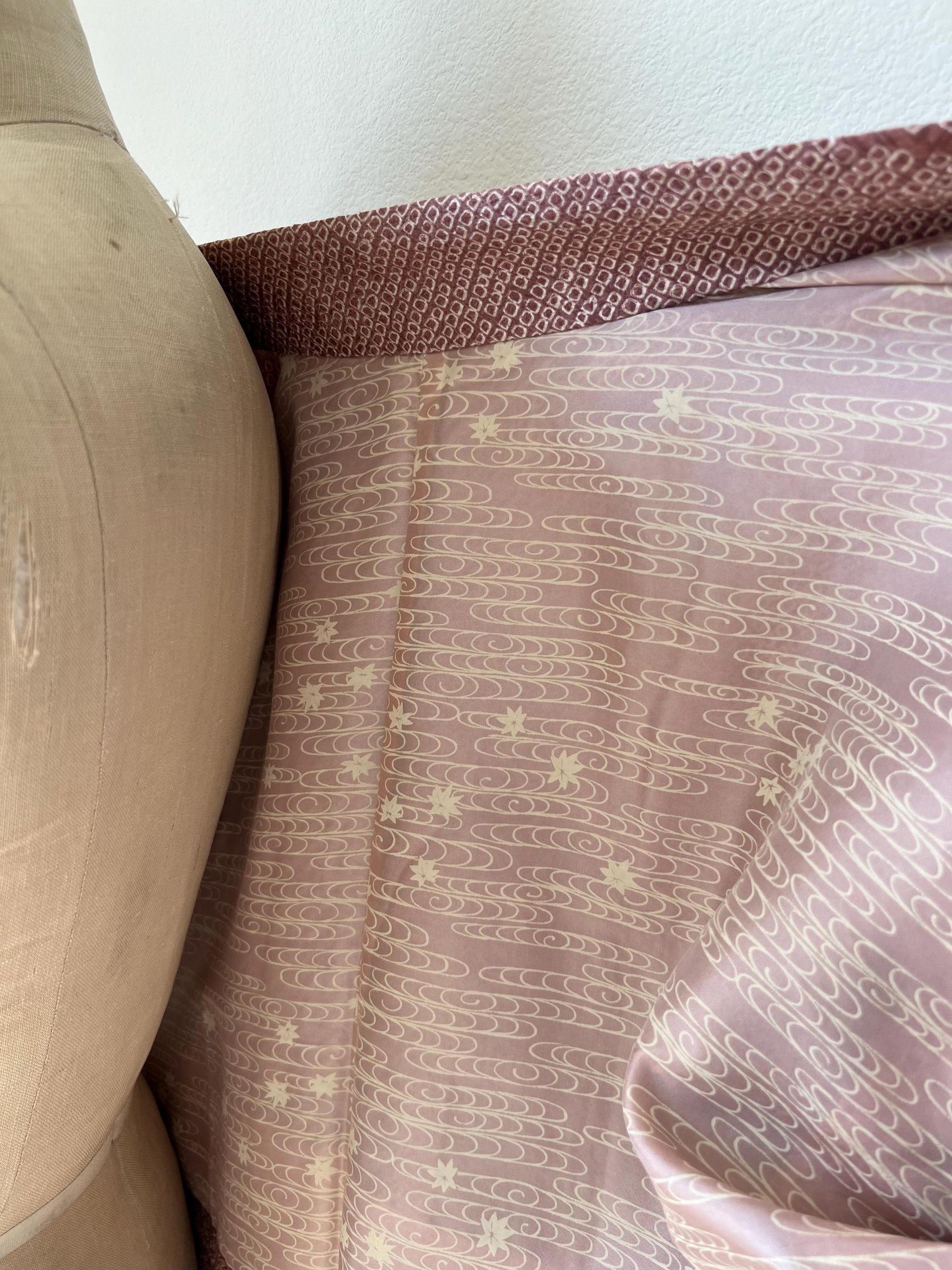 Antique Dusty Rose Silk Shibori Haori