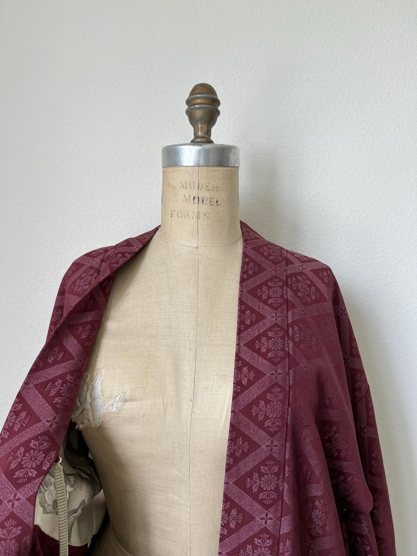 Antique Burgundy Silk Haori