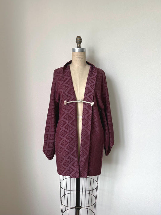 Antique Burgundy Silk Haori