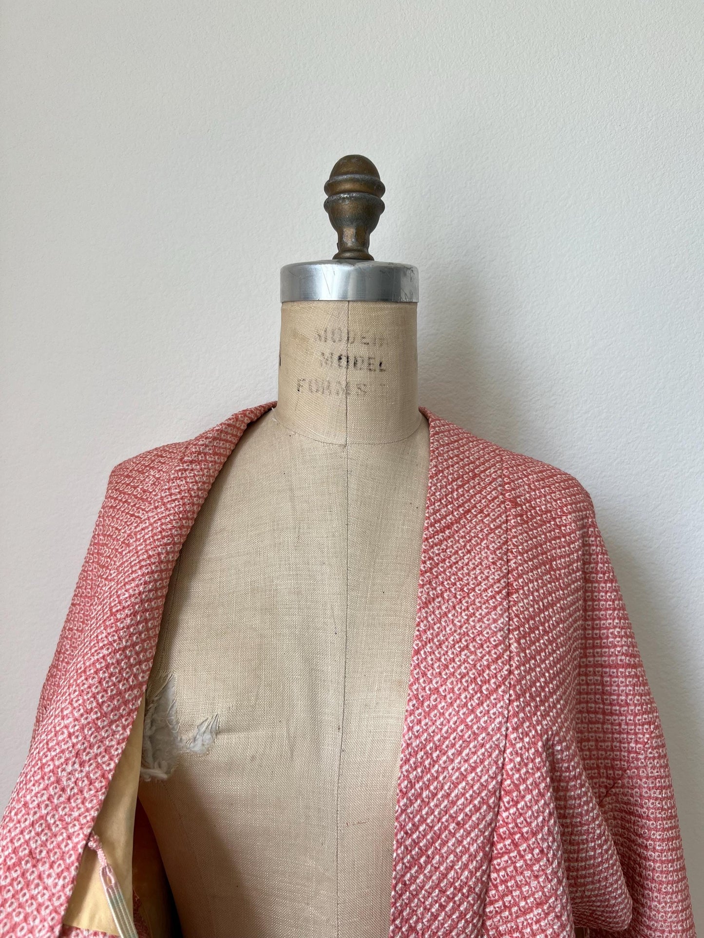 Antique Pink Silk Shibori Haori