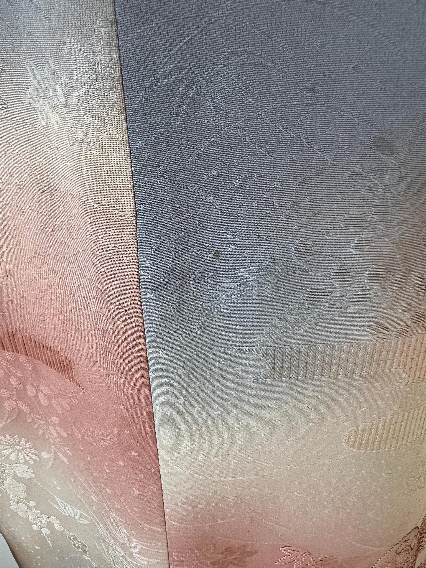 Vintage Beige, Pink & Lilac Silk Michiyuki