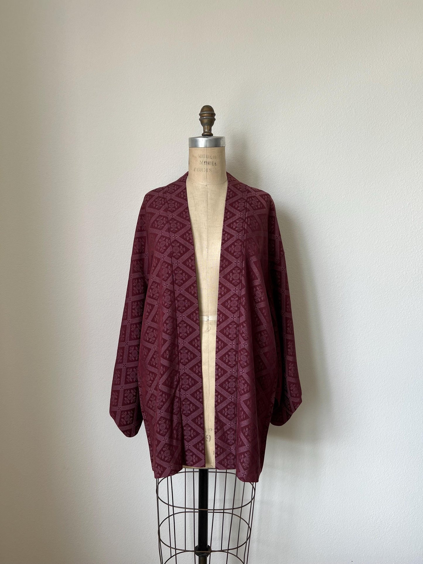Antique Burgundy Silk Haori
