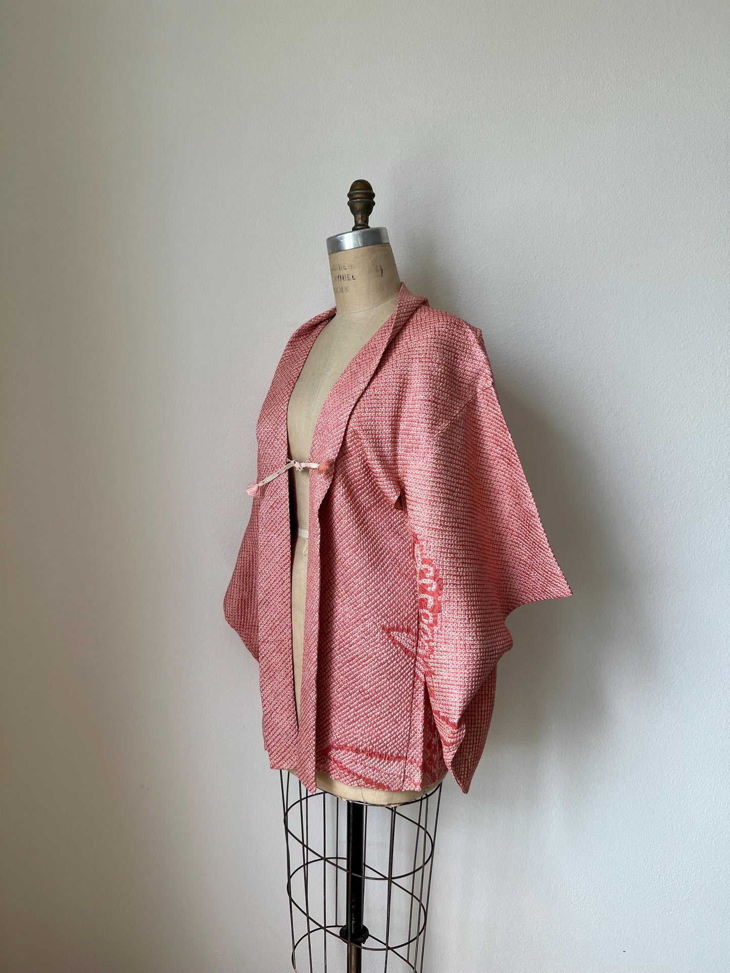 Antique Pink Silk Shibori Haori