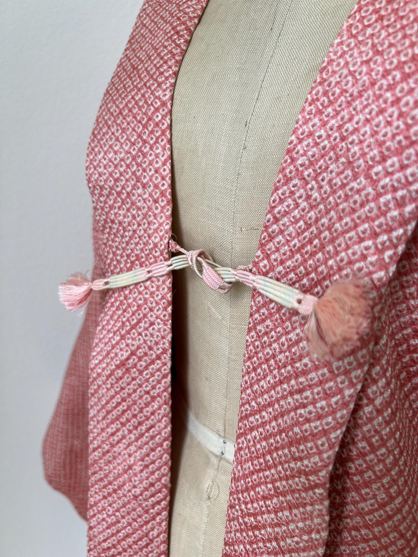 Antique Pink Silk Shibori Haori