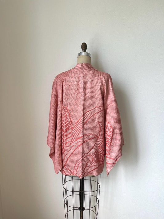 Antique Pink Silk Shibori Haori