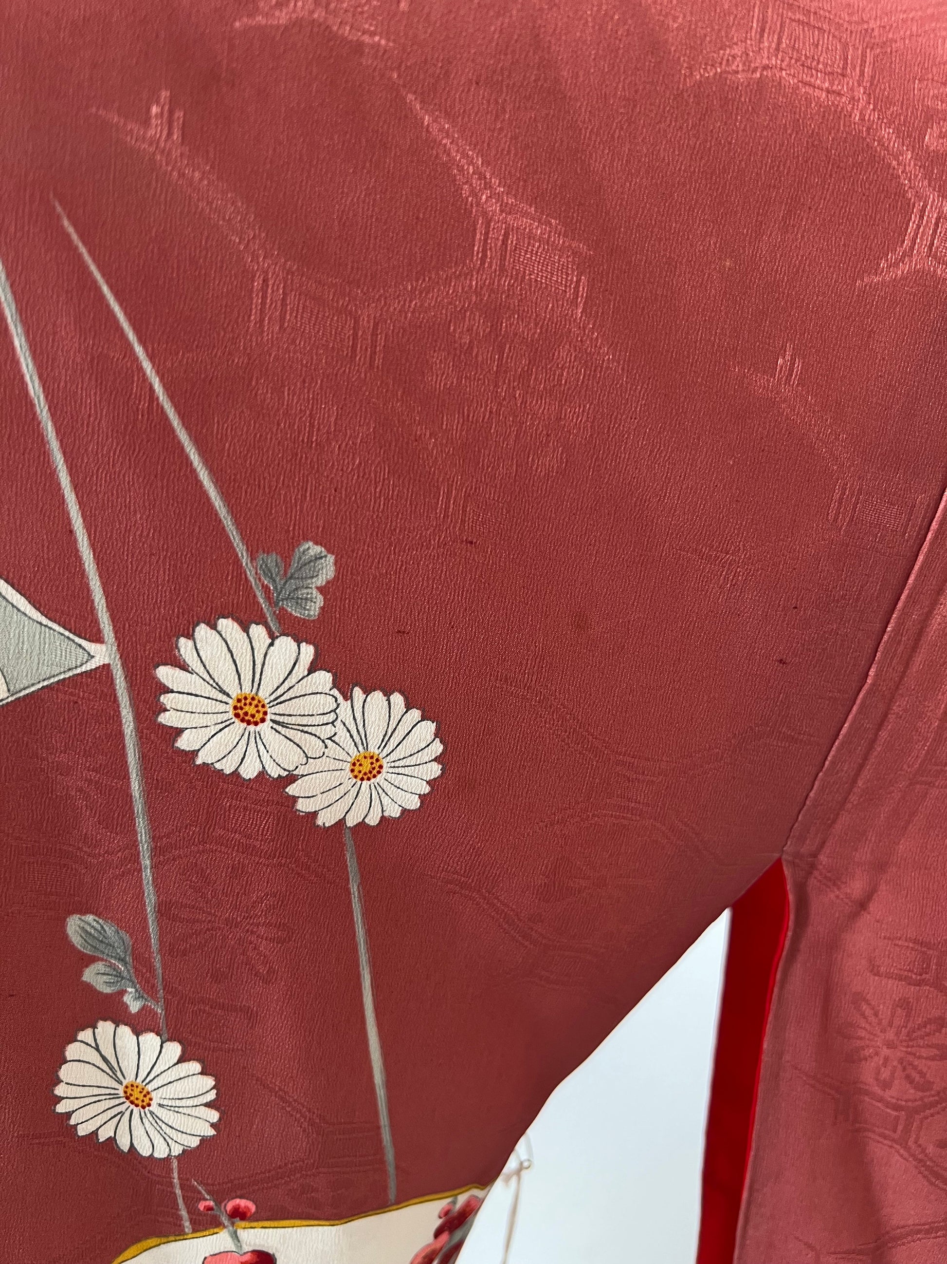 Antique 1930s Japanese silk kimono | Rose | Jigami