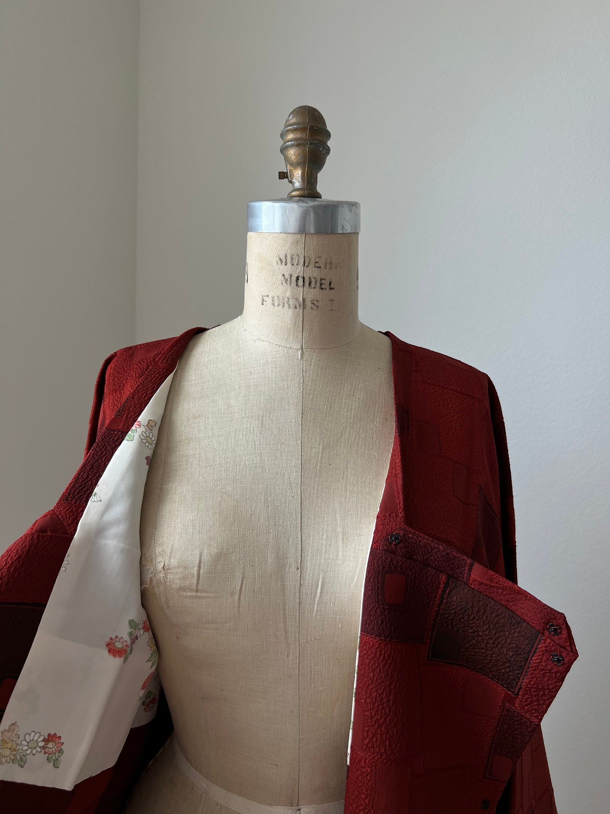 Jacket Vintage Silk Kimono Robe Japanese Brown Jacket For Vintage Lover Gift Vintage Kimono