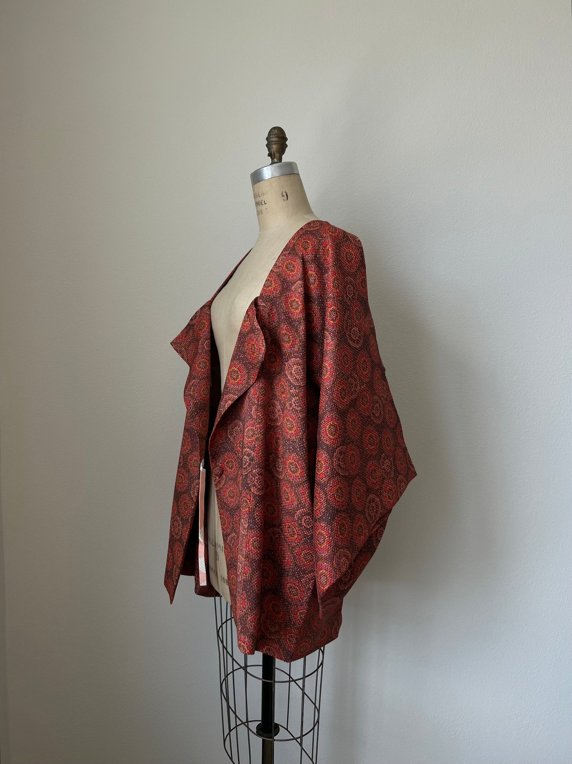 Jacket Vintage Silk Kimono Robe Japanese Tie dye Jacket For Vintage Lover Gift Vintage Kimono