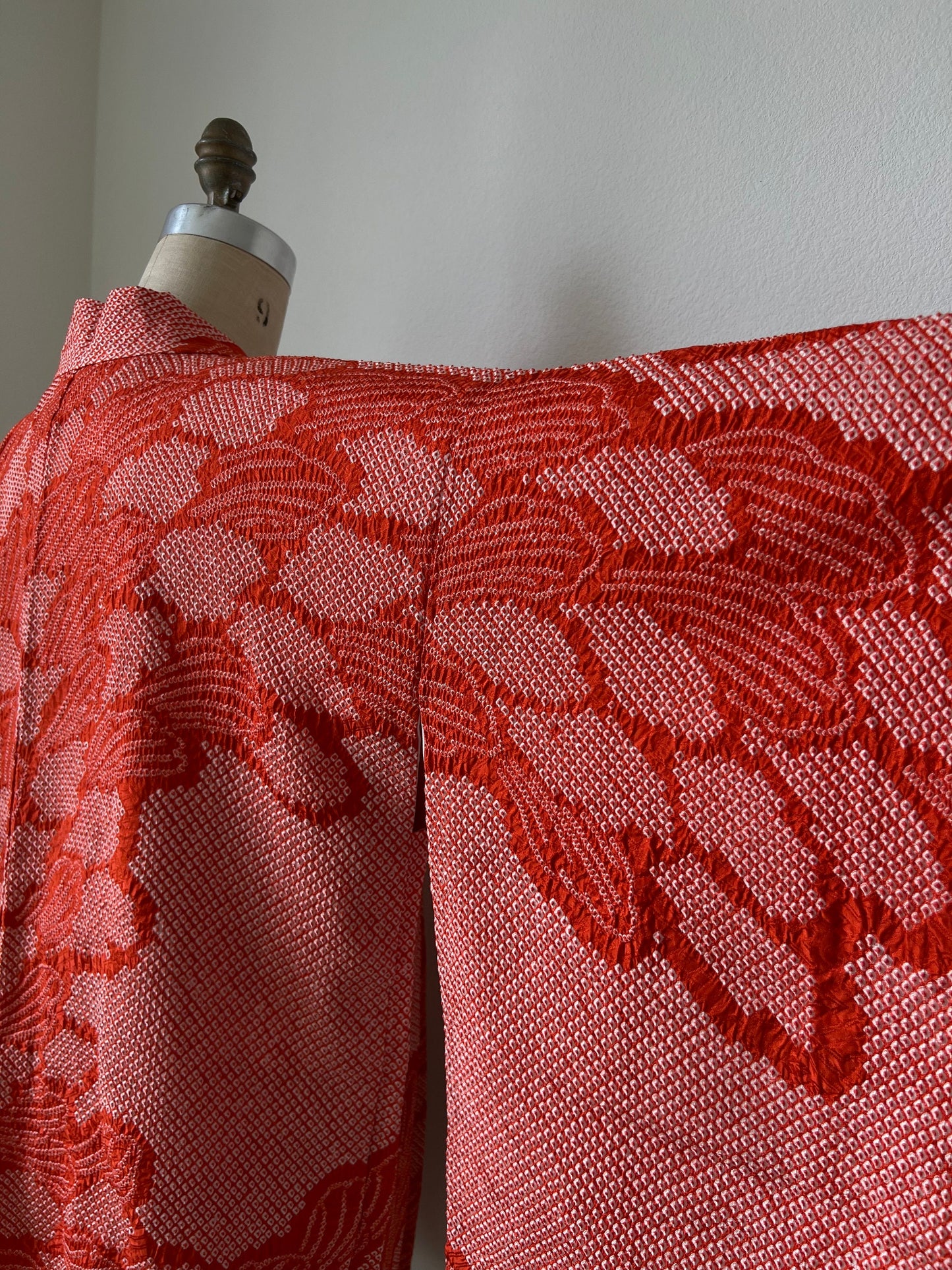 Vintage Orange Shibori Silk Haori Jacket