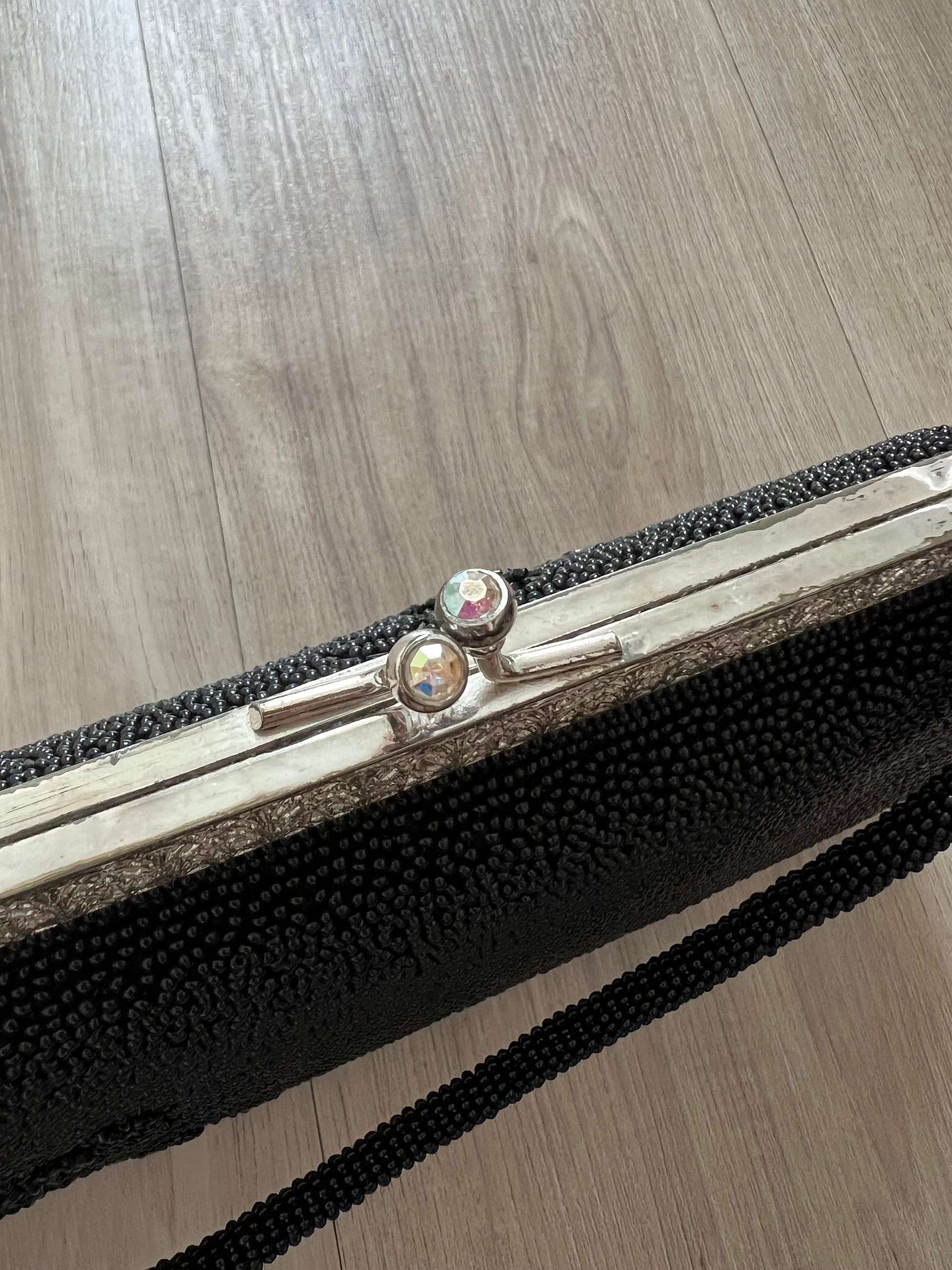 Vintage Black Beaded Bag