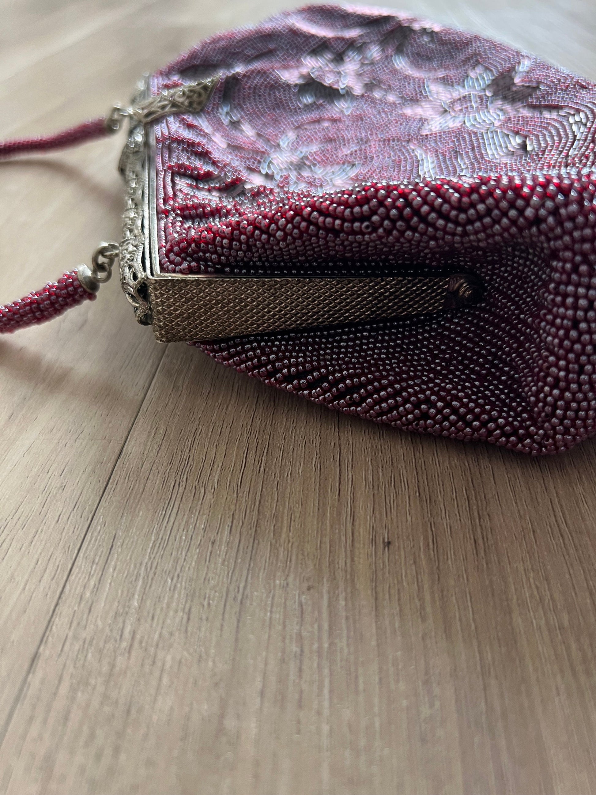 Vintage Japanese Purple Beaded Bag