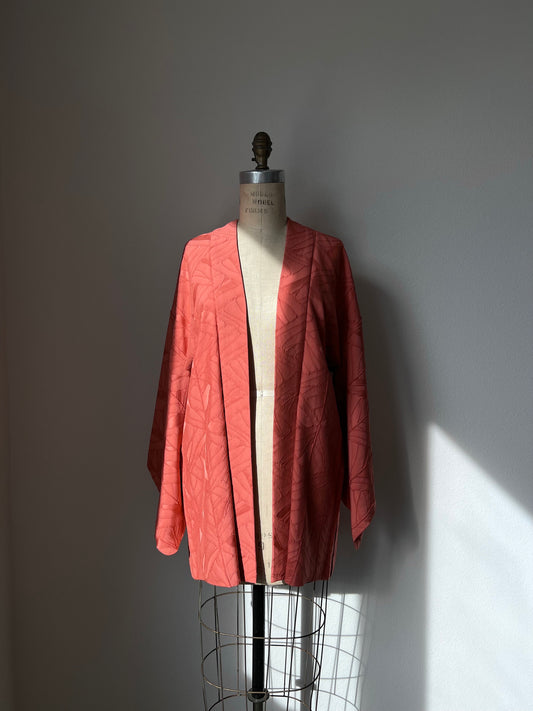 Vintage kimono jacket (salmon pink haori)